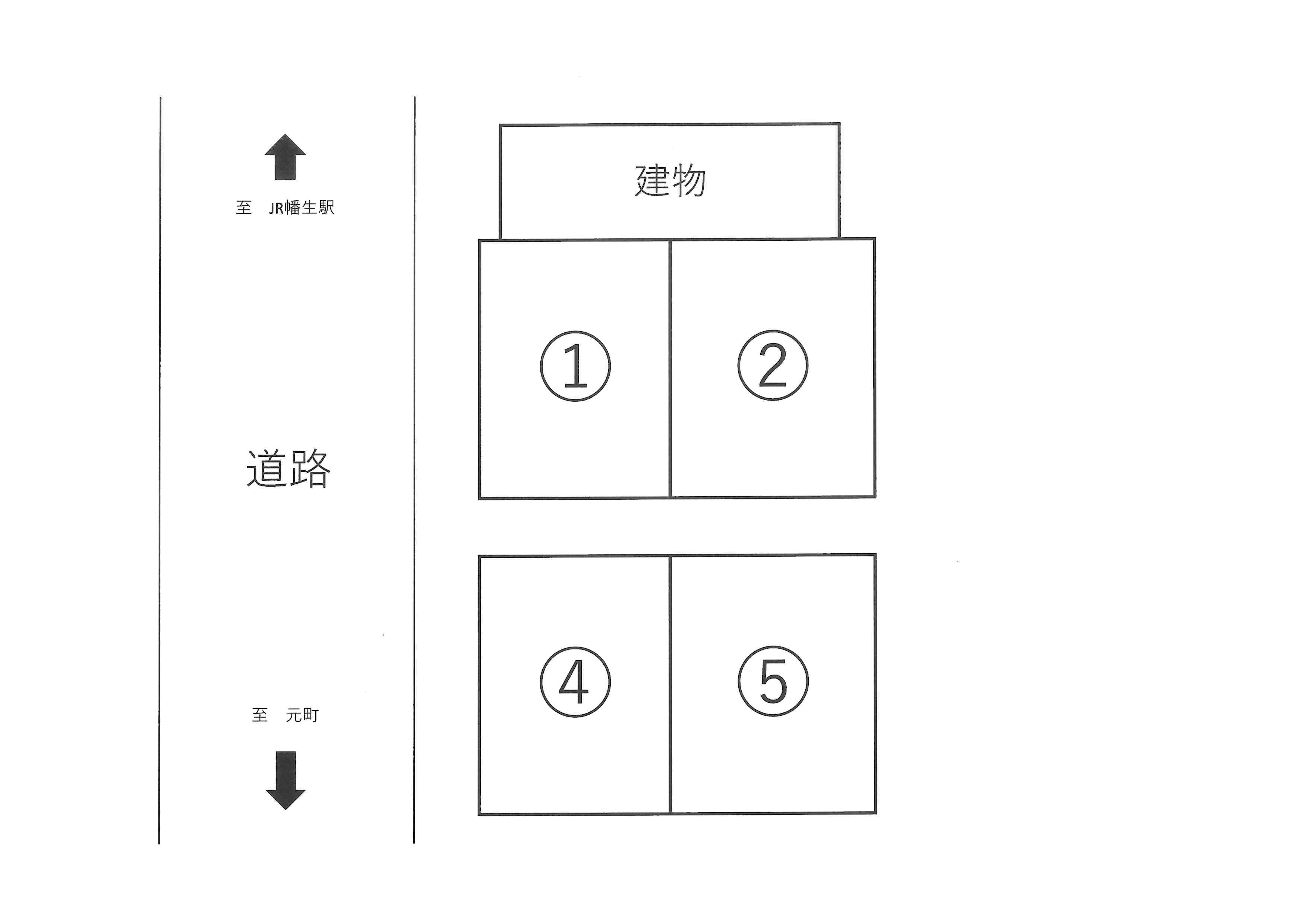 後田町4丁目K駐車場の駐車配置図