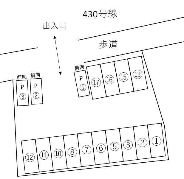S赤崎2丁目ｶﾞﾚｰｼﾞの駐車配置図