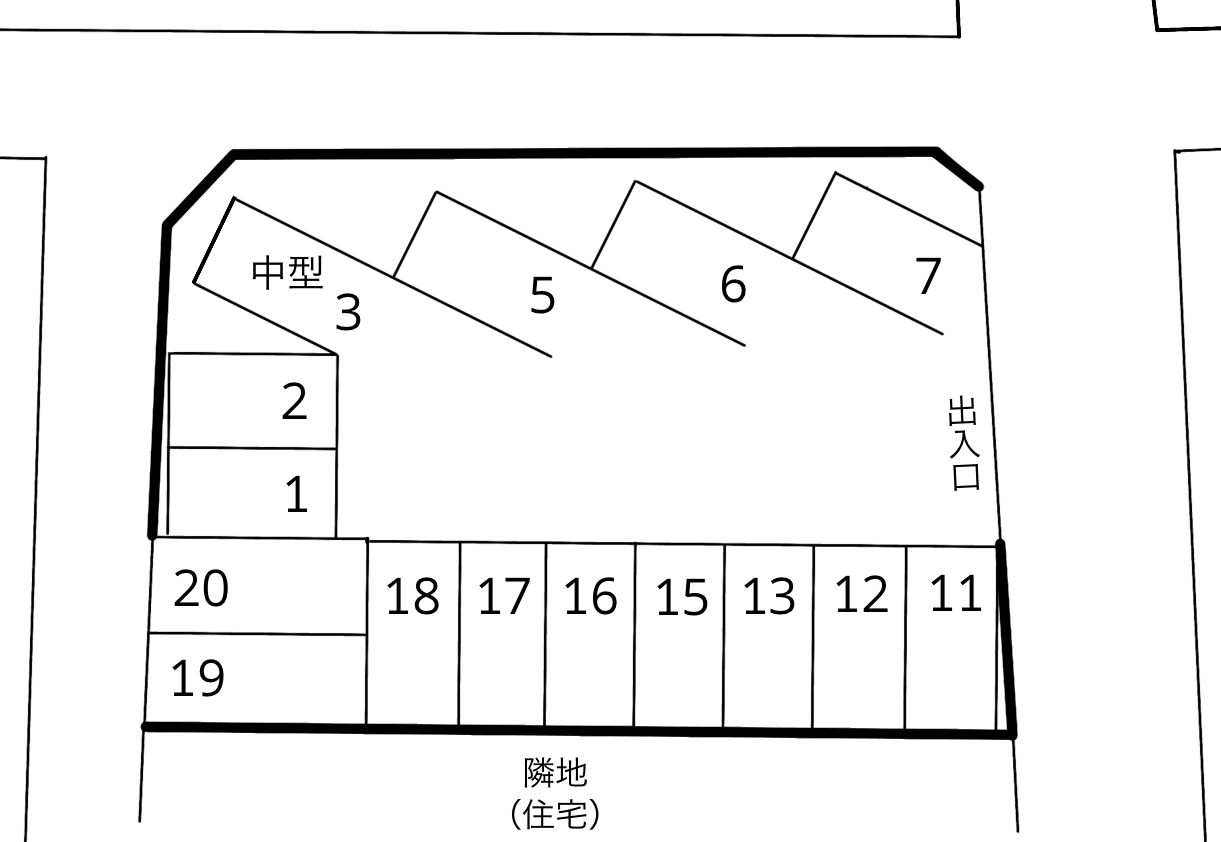 第２ケイエムパーキングの駐車配置図