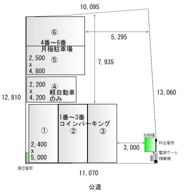 ミノラスパーキング大森中３丁目第３の駐車配置図