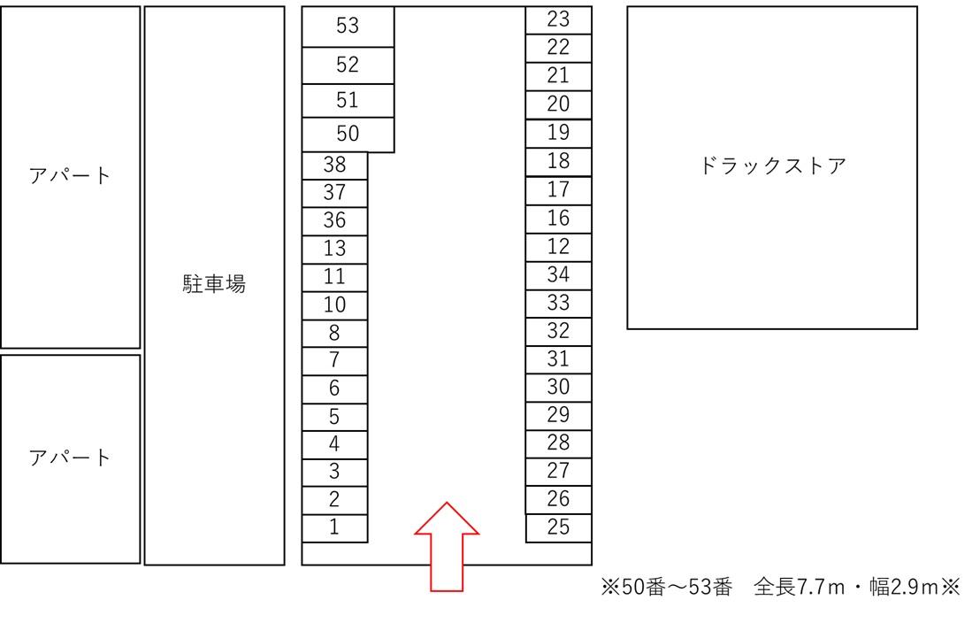 第二内田モータープールの駐車配置図