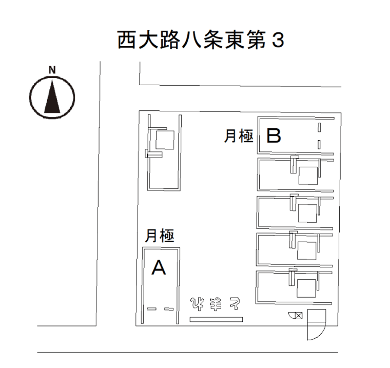 西大路八条東第３の駐車配置図