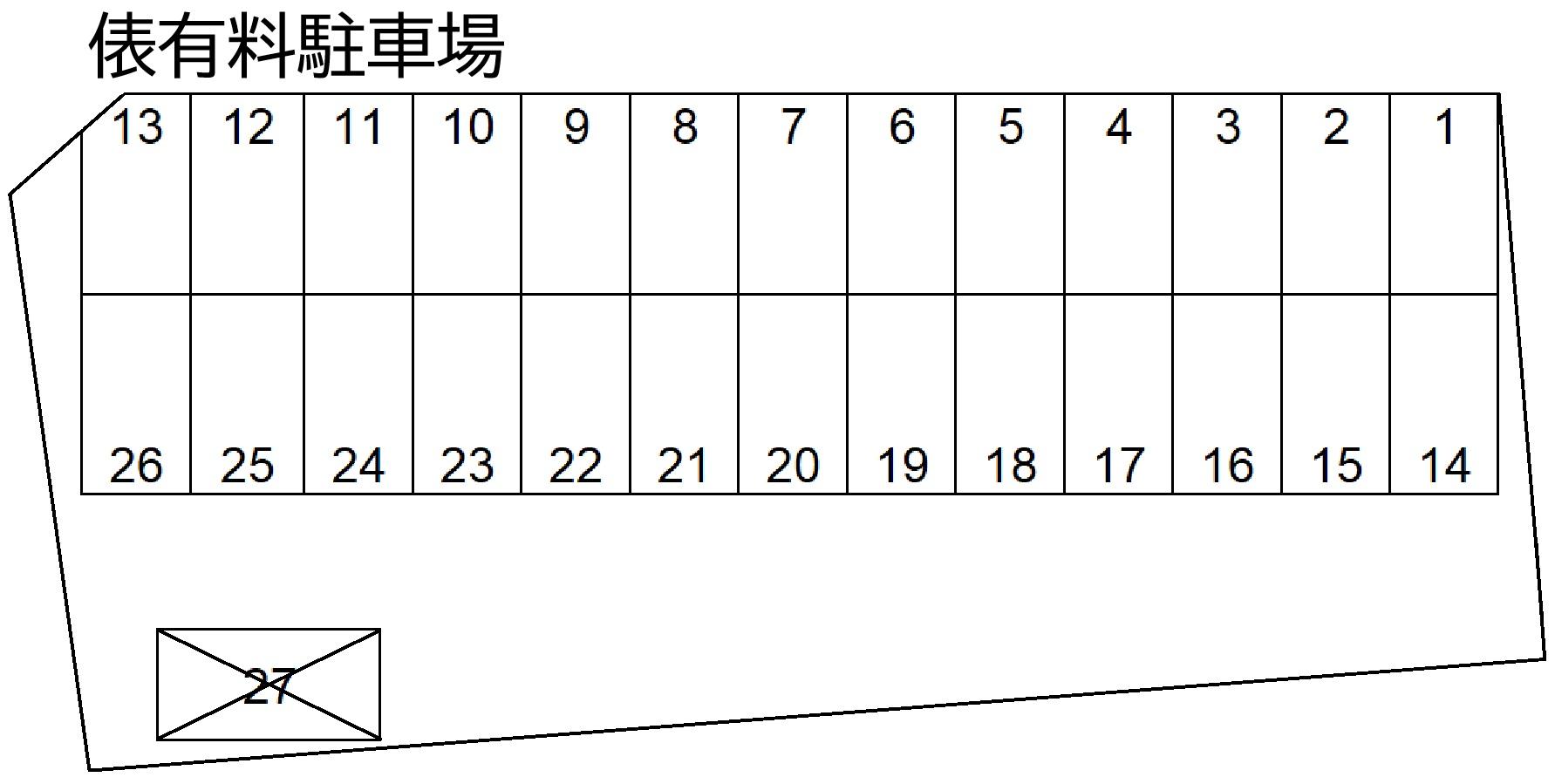 俵有料駐車場の駐車配置図