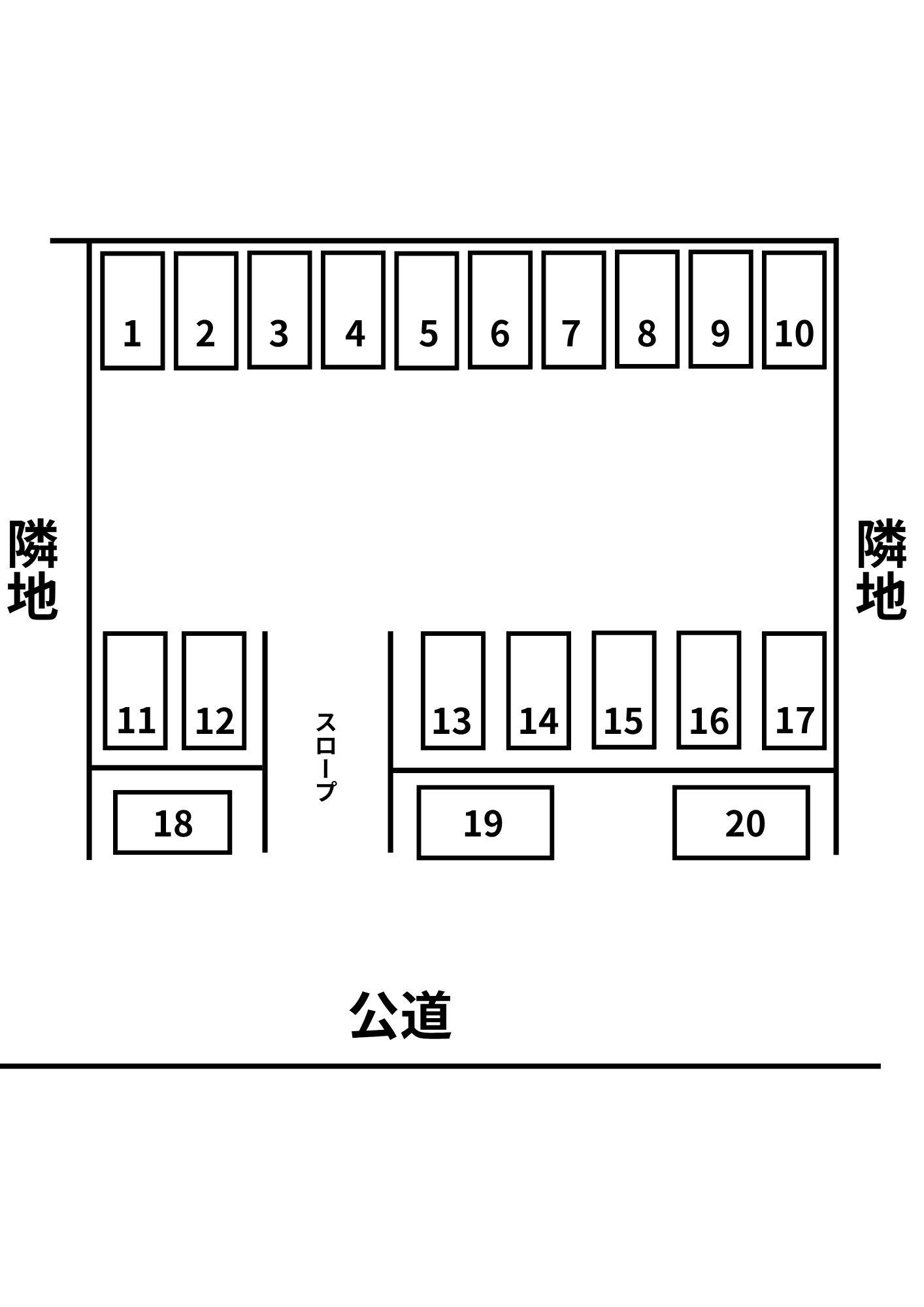 茅ヶ崎東駐車場の駐車配置図