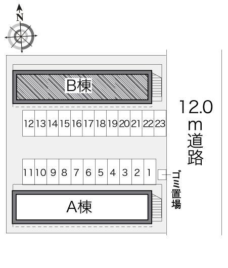 アピテＢ(18465)の駐車配置図