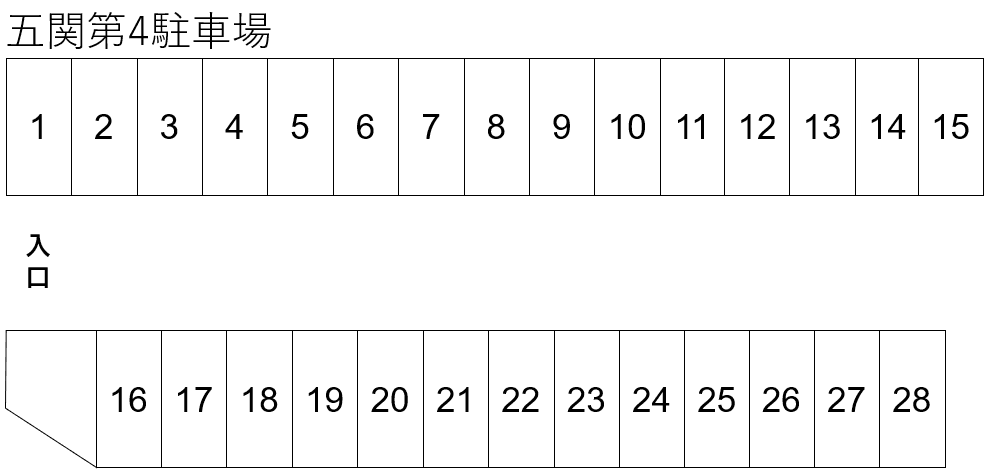 五関第4駐車場の駐車配置図