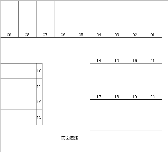 平田公園前駐車場の駐車配置図