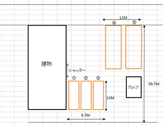 P-160駐車場の駐車配置図