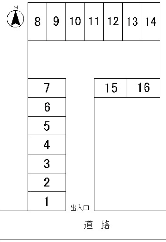 和田八重咲町月極駐車場の駐車配置図