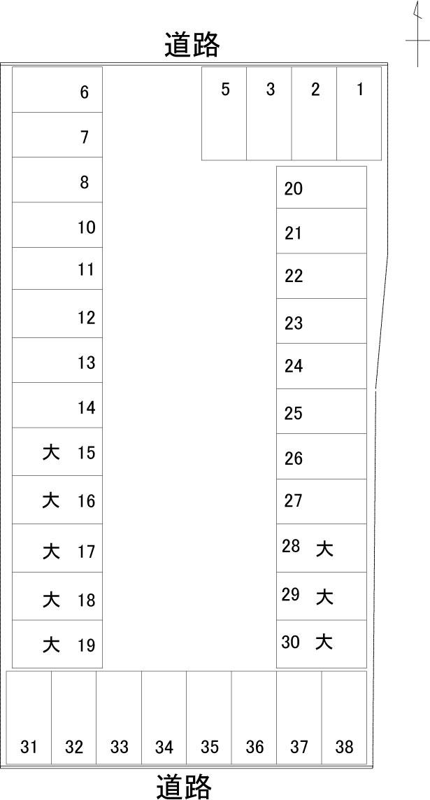 本町一丁目駐車場の駐車配置図