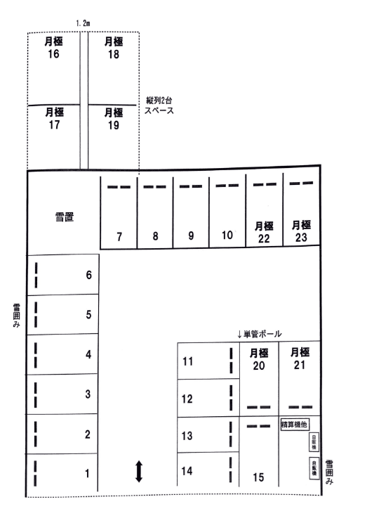 ザ・パーク盛岡駅西通２の駐車配置図