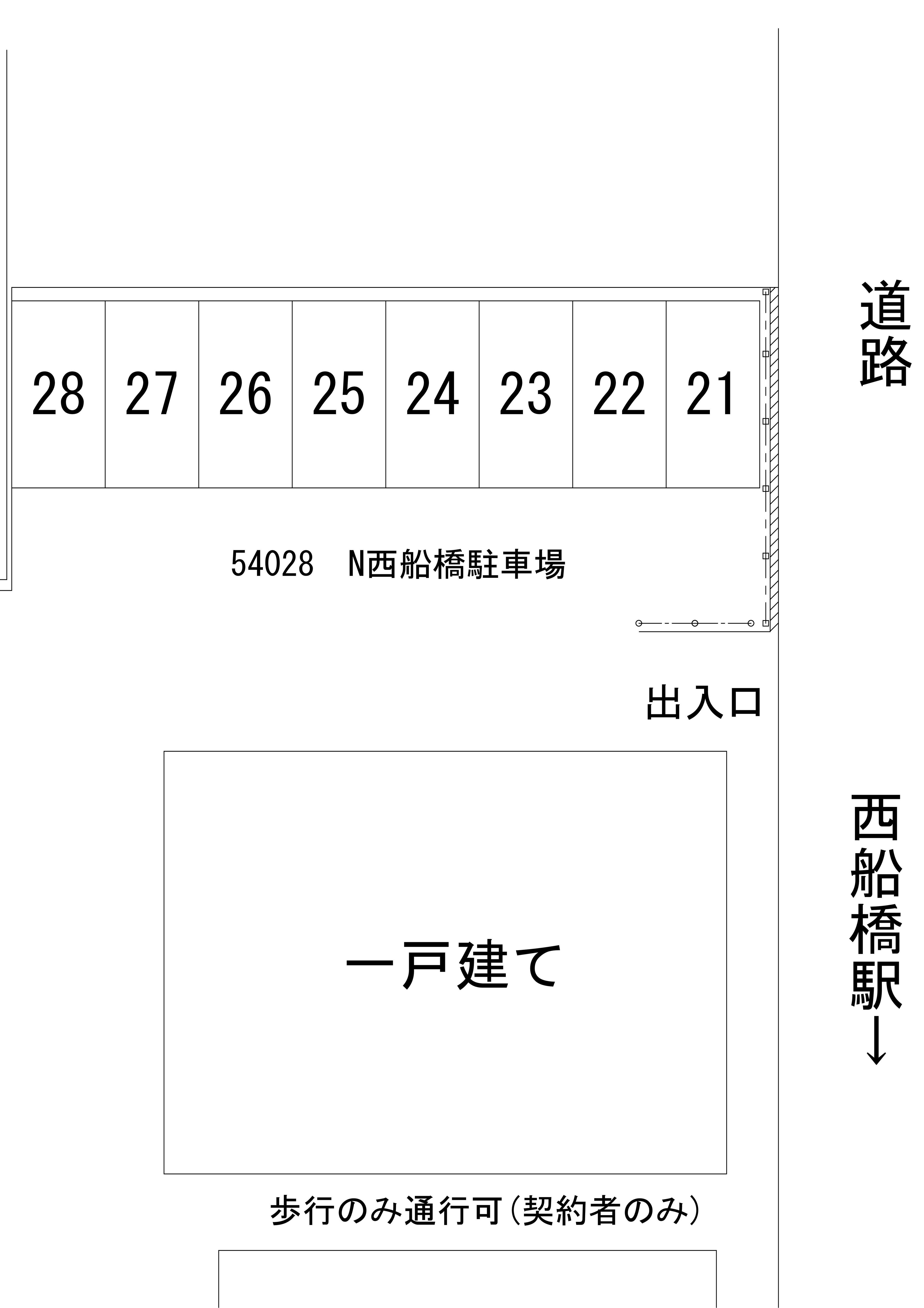 【54028】Ｎ西船橋駐車場の駐車配置図
