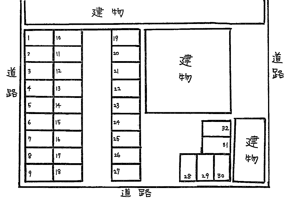 姥川第2駐車場の駐車配置図