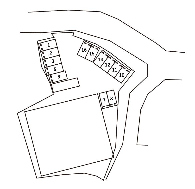 アンプルール フラーリッシュ 駐車場の駐車配置図