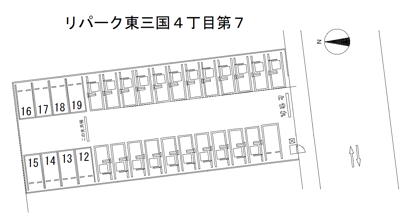 東三国４丁目第７の駐車配置図