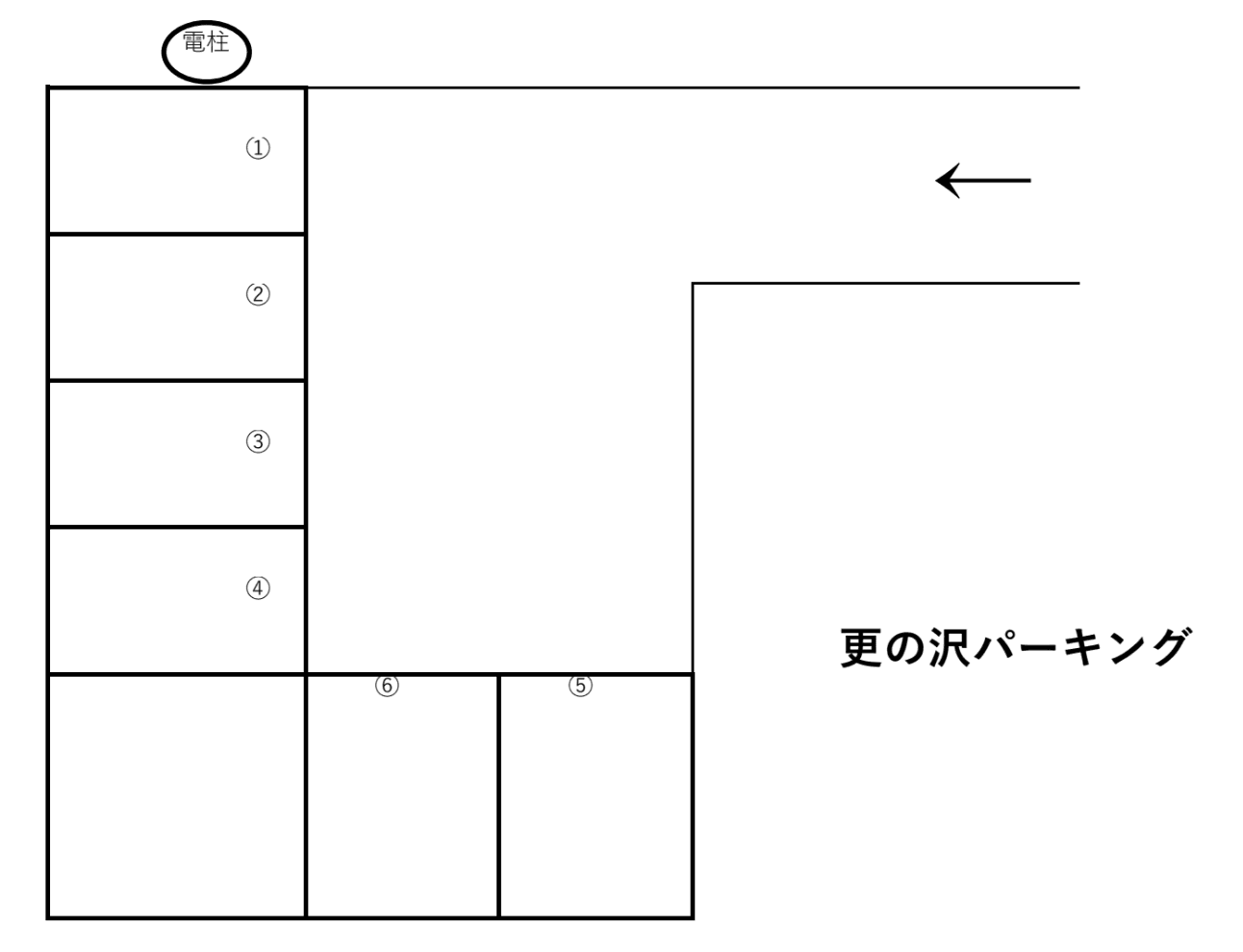 更の沢パーキングの駐車配置図
