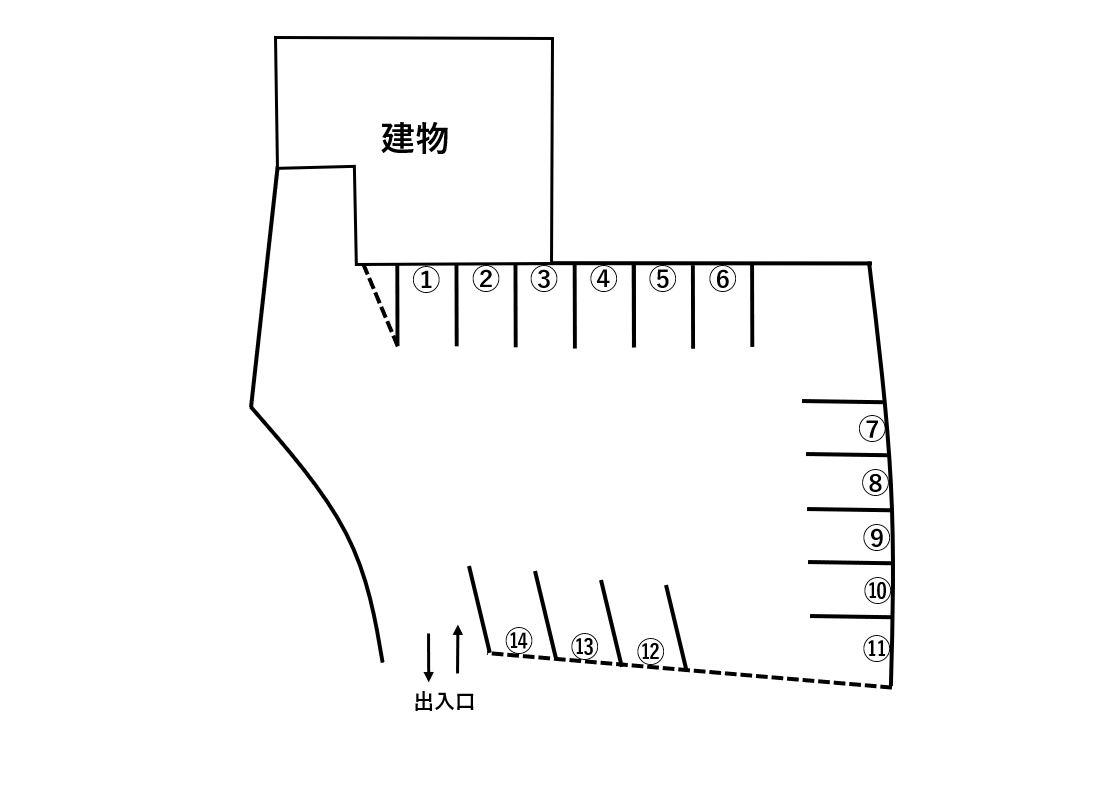 城間駐車場の駐車配置図