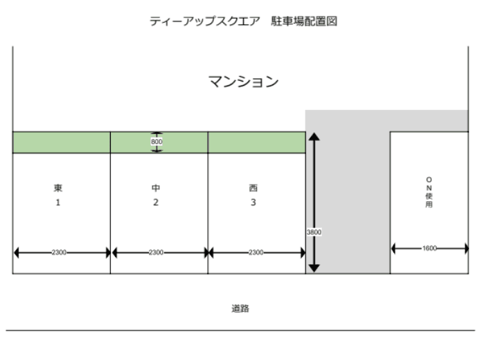 ティーアップスクエアの駐車配置図