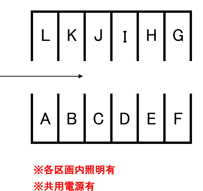 大坪2(山本)駐車場の駐車配置図
