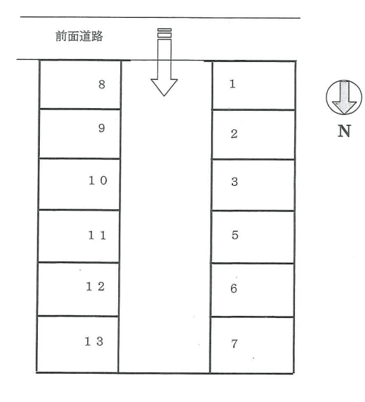 林駐車場の駐車配置図