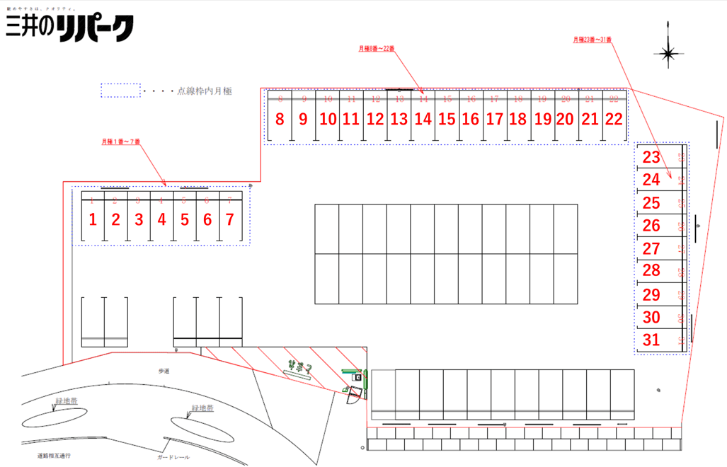 ＪＲ大住駅前第２の駐車配置図