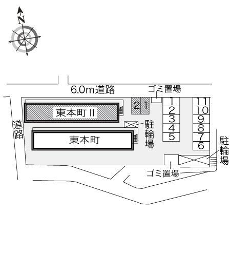 東本町Ⅱ(20248)の駐車配置図
