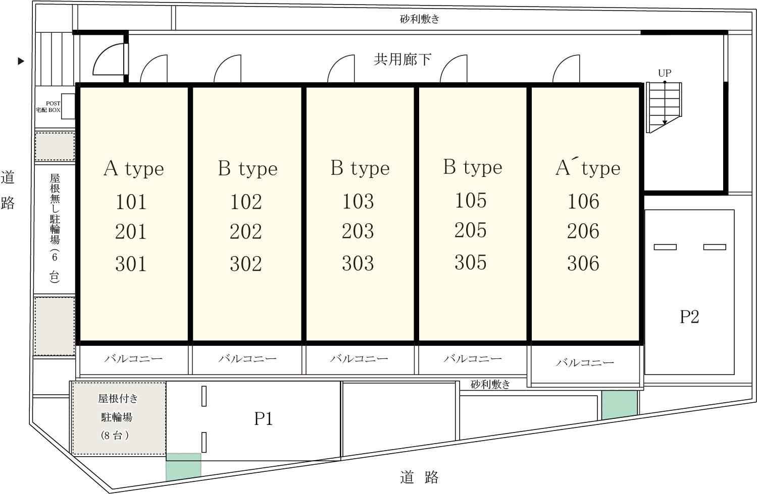 リブリ・露橋駐車場の駐車配置図