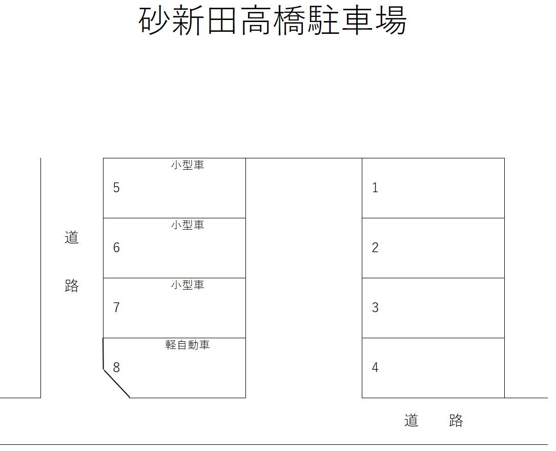 砂新田高橋駐車場の駐車配置図