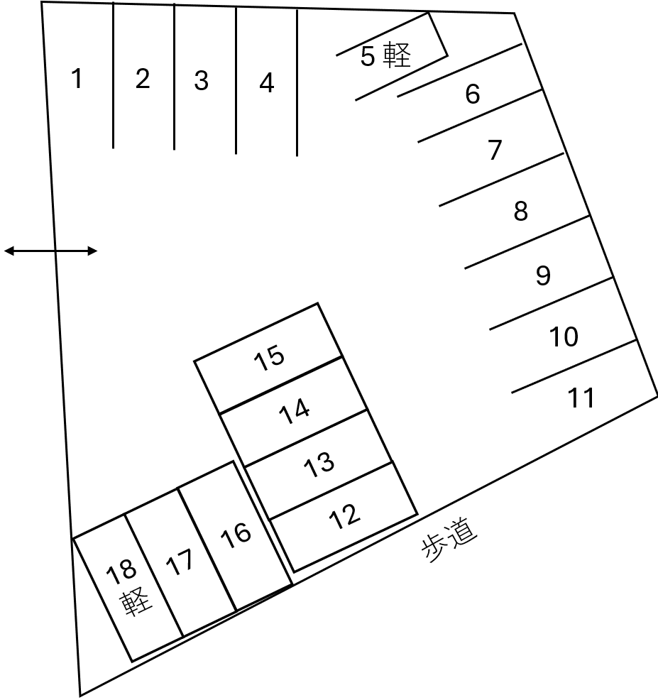 ティエヌパーキングの駐車配置図