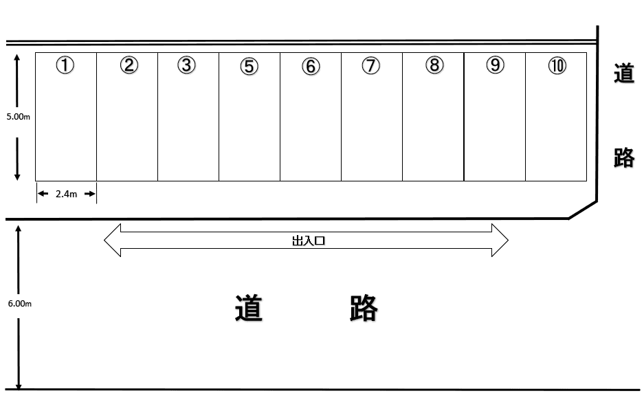 石田駐車場の駐車配置図