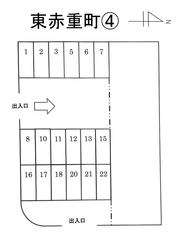 東赤重町④の駐車配置図