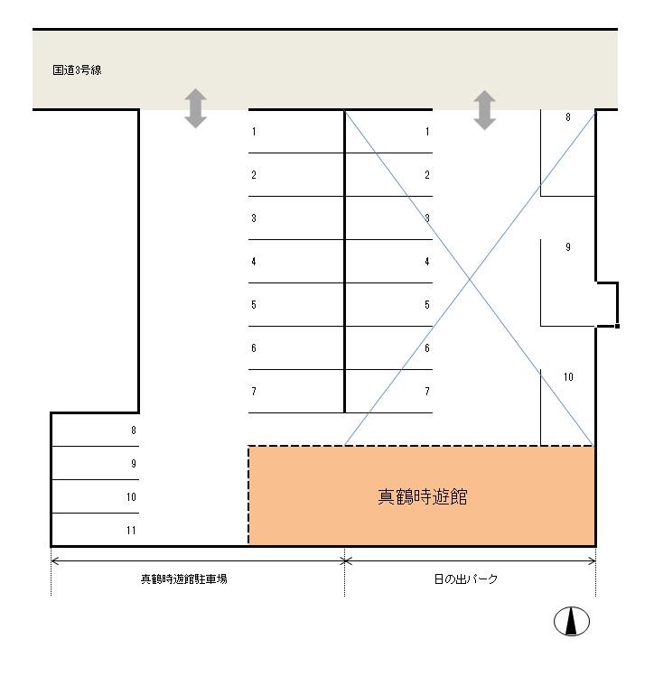真鶴時・遊・館駐車場の駐車配置図