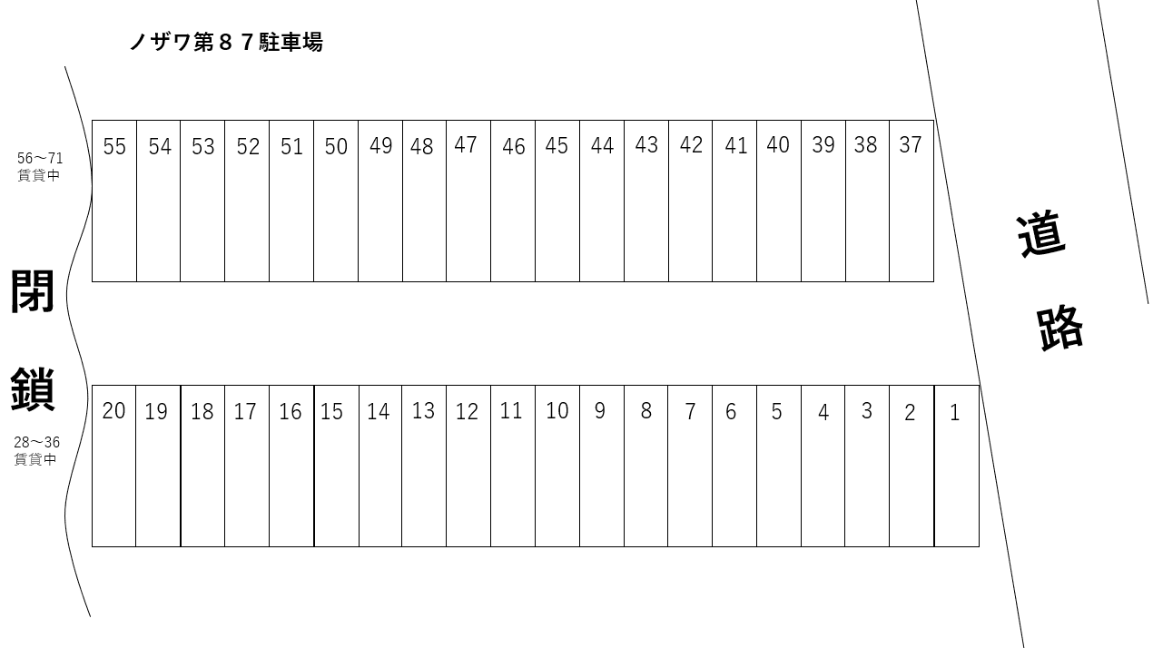 ノザワ第８７駐車場の駐車配置図