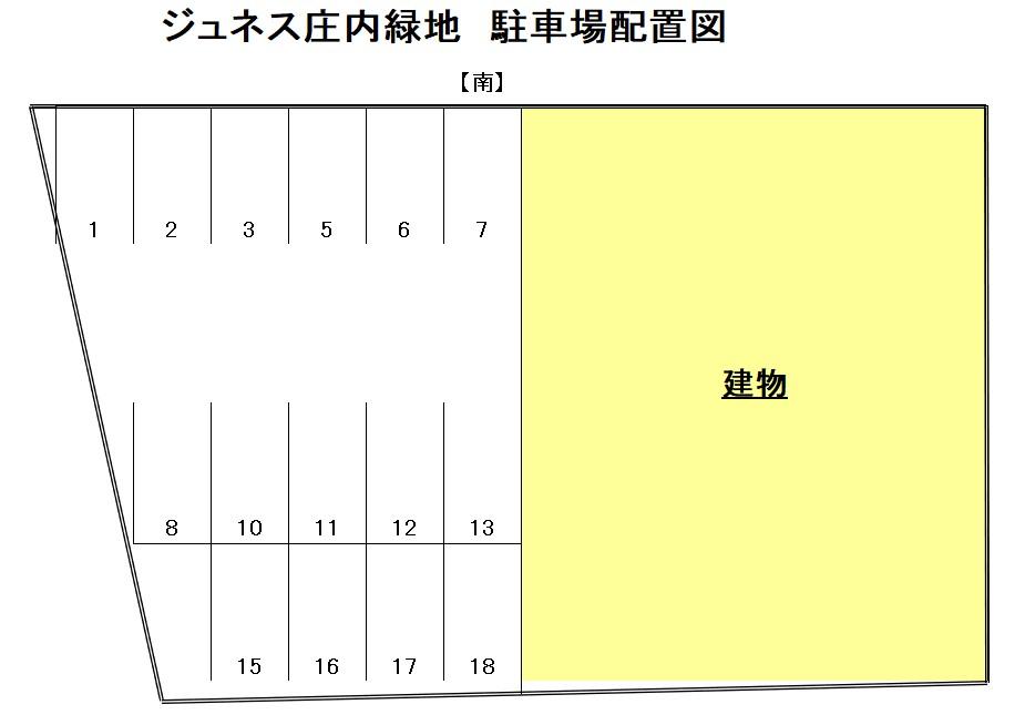 ジュネス庄内緑地の駐車配置図