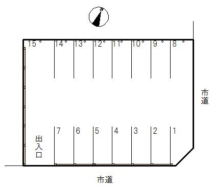千歳町２０番月極駐車場の駐車配置図