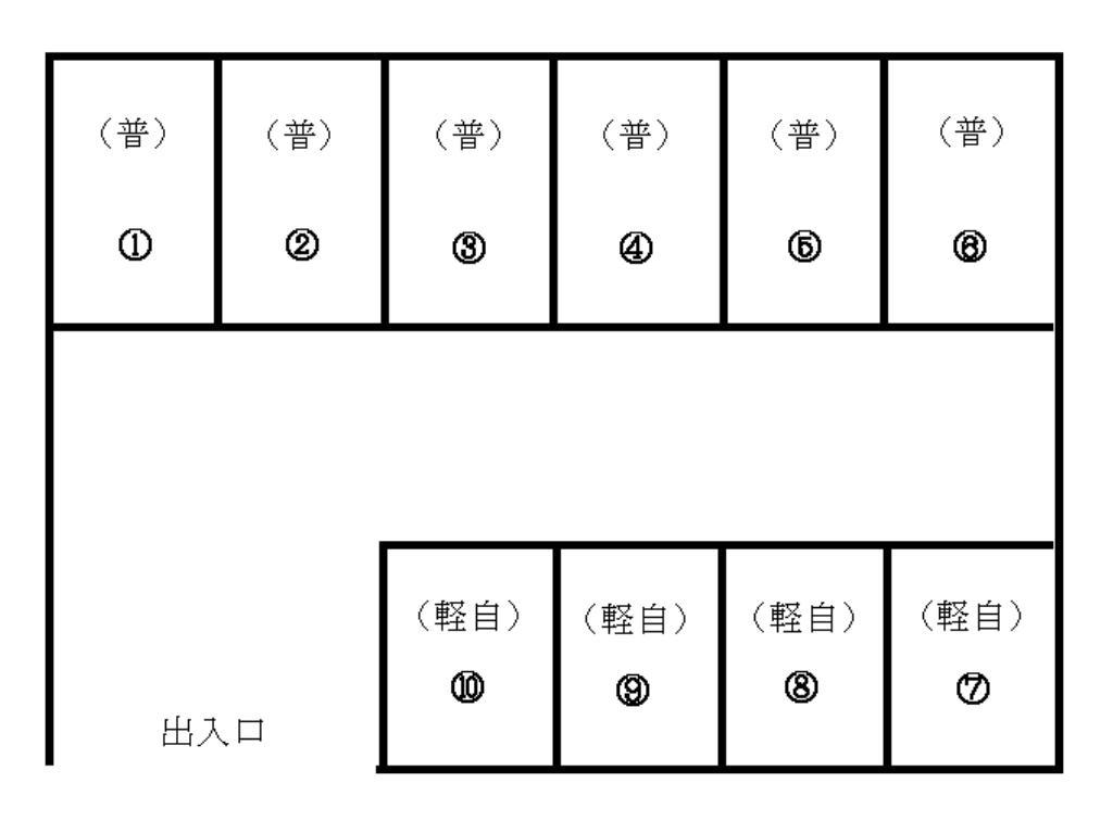 青山パーキングの駐車配置図