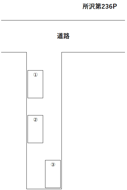所沢第２３６Ｐの駐車配置図
