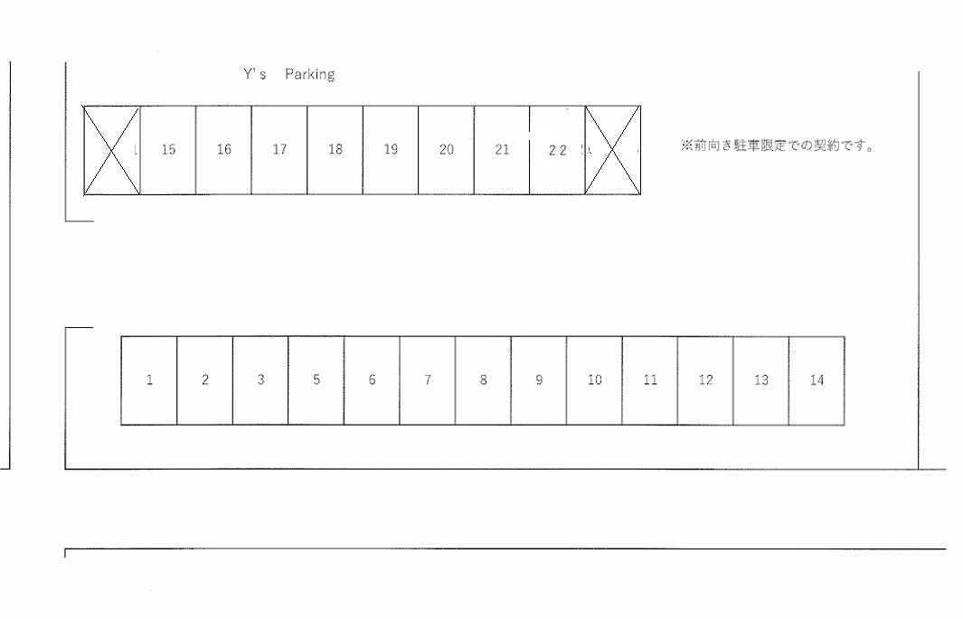 Y’s　Parkingの駐車配置図