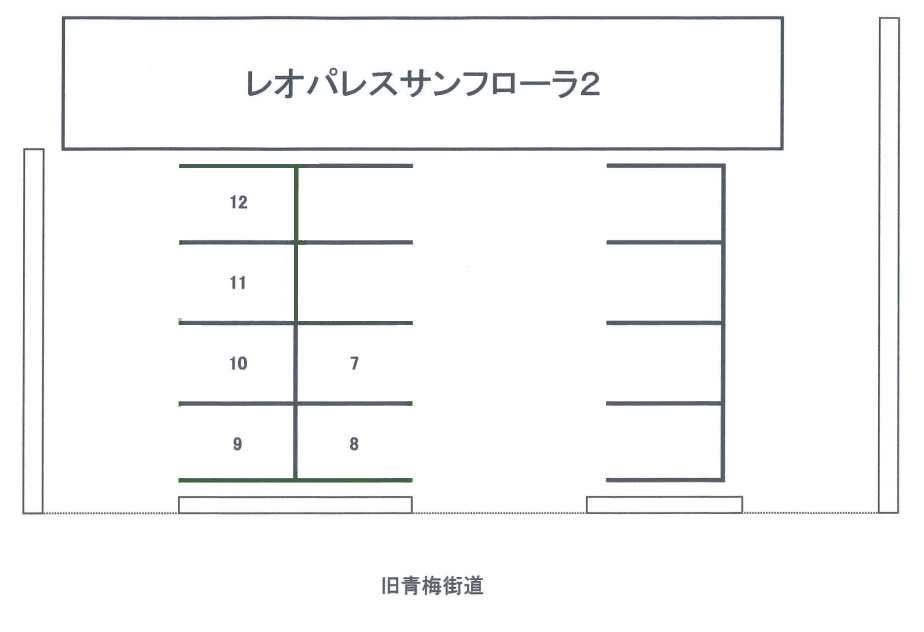 レオパレスサンフローラⅡ駐車場の駐車配置図