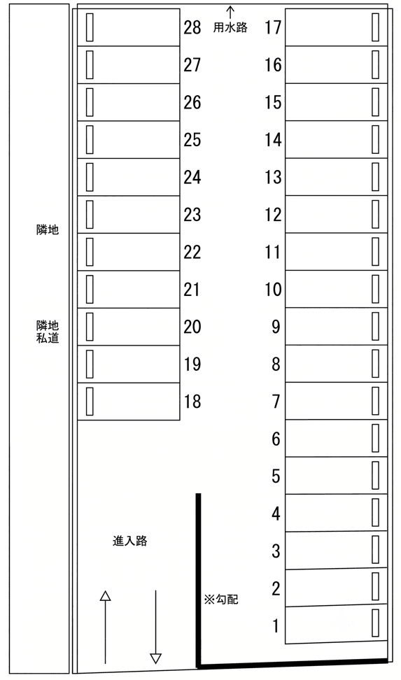 日暮8駐車場の駐車配置図