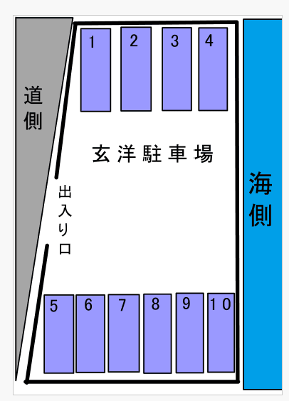 玄洋駐車場の駐車配置図