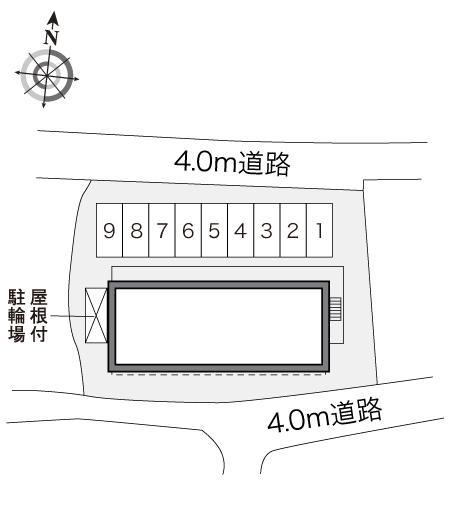 オークタウンⅢ(28205)の駐車配置図