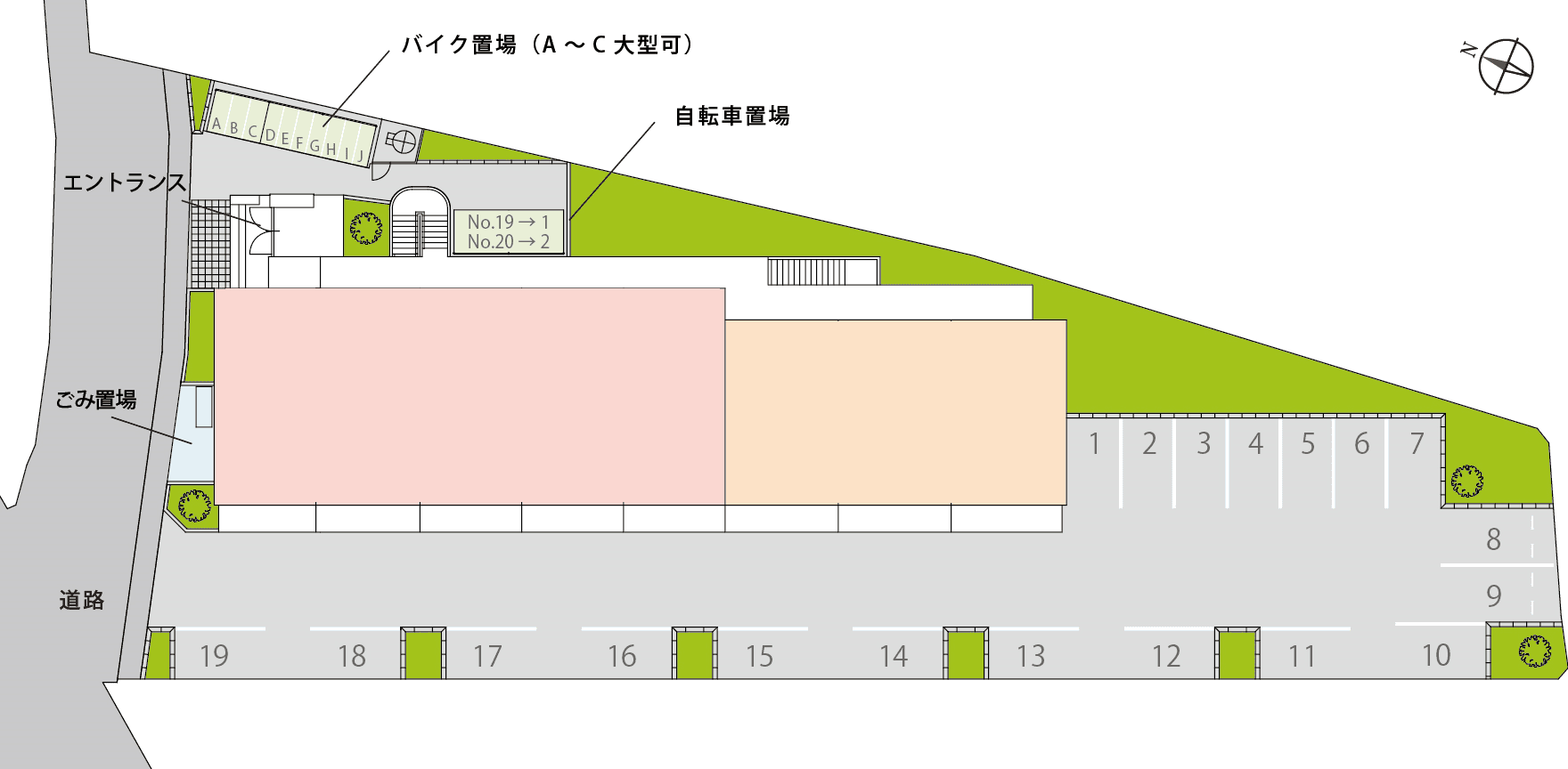 プラム湘南の駐車配置図