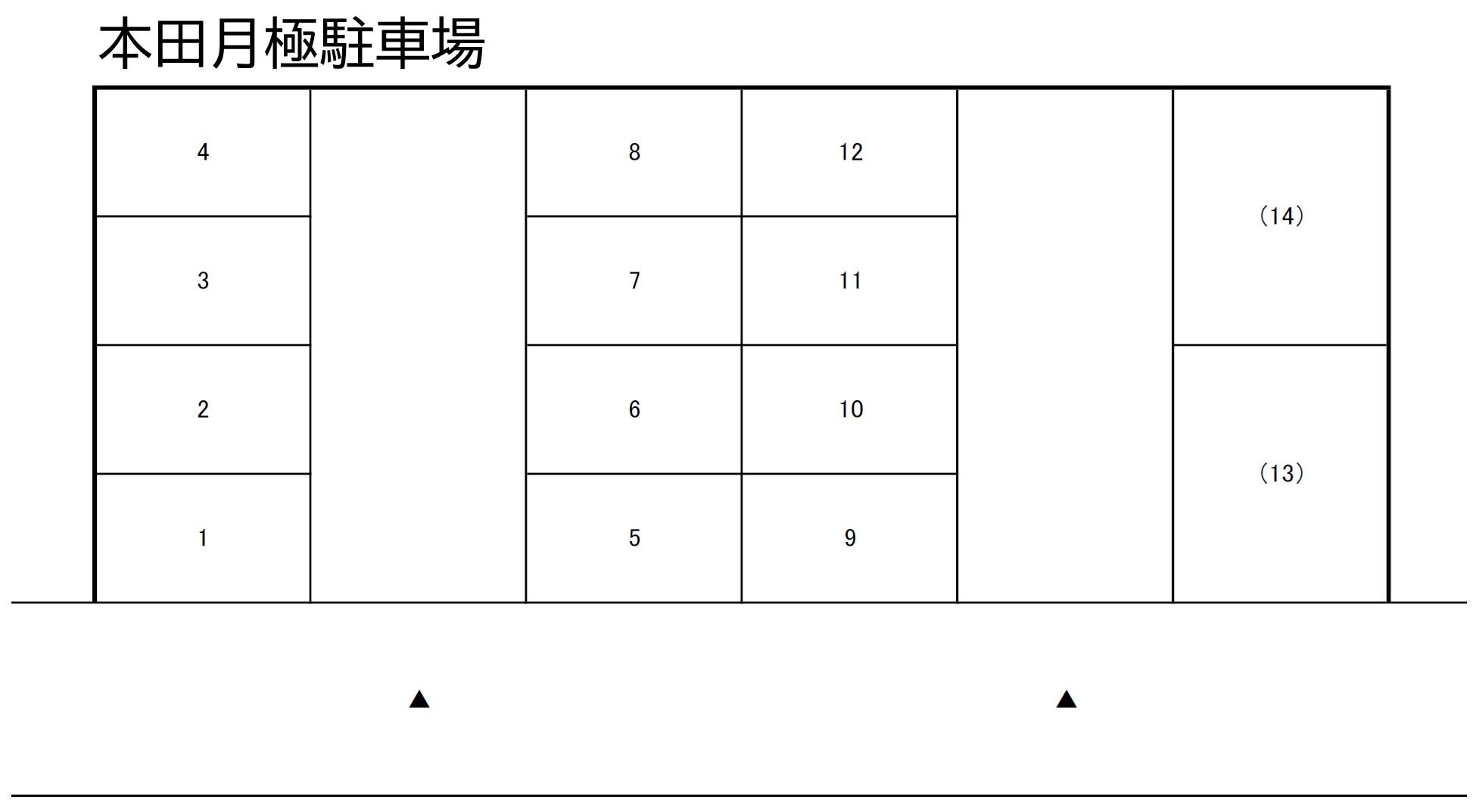 本田月極駐車場の駐車配置図