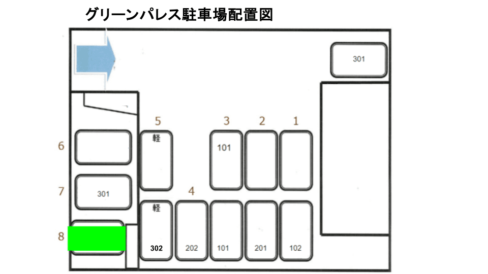 グリーンパレスの駐車配置図