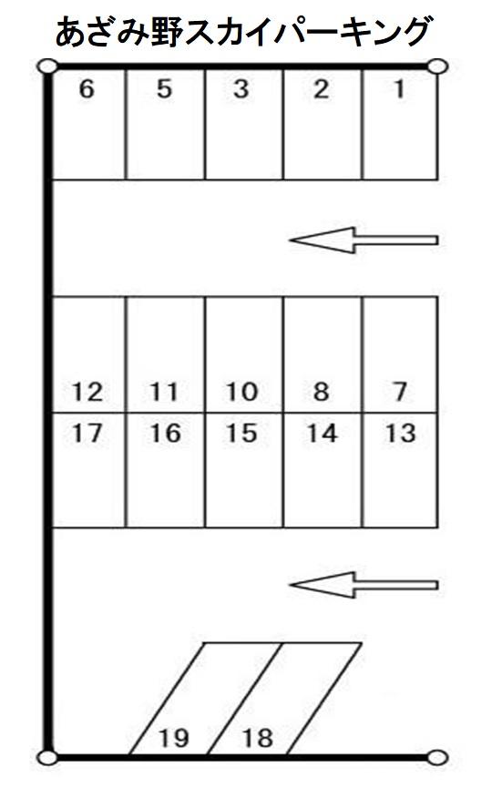 あざみ野スカイパーキングの駐車配置図