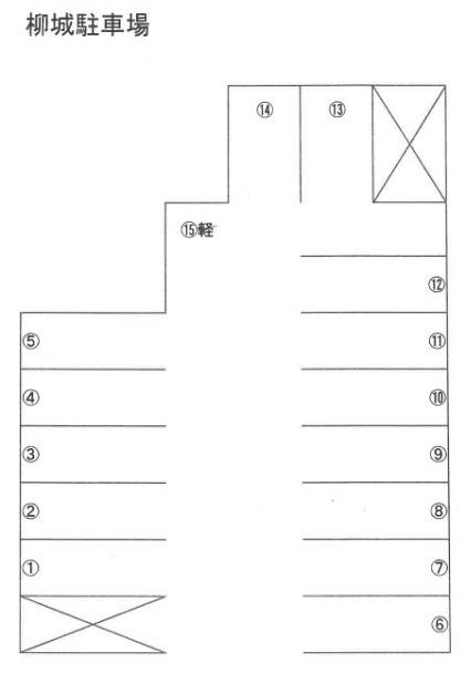 柳城駐車場の駐車配置図