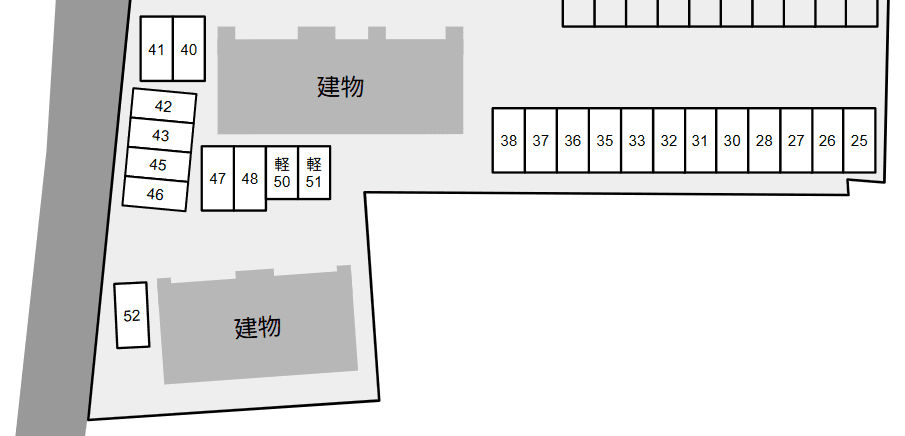 ＣＡＴ　ＣＯＣＯＡⅡ　Ａ・Ｂ別駐車場の駐車配置図