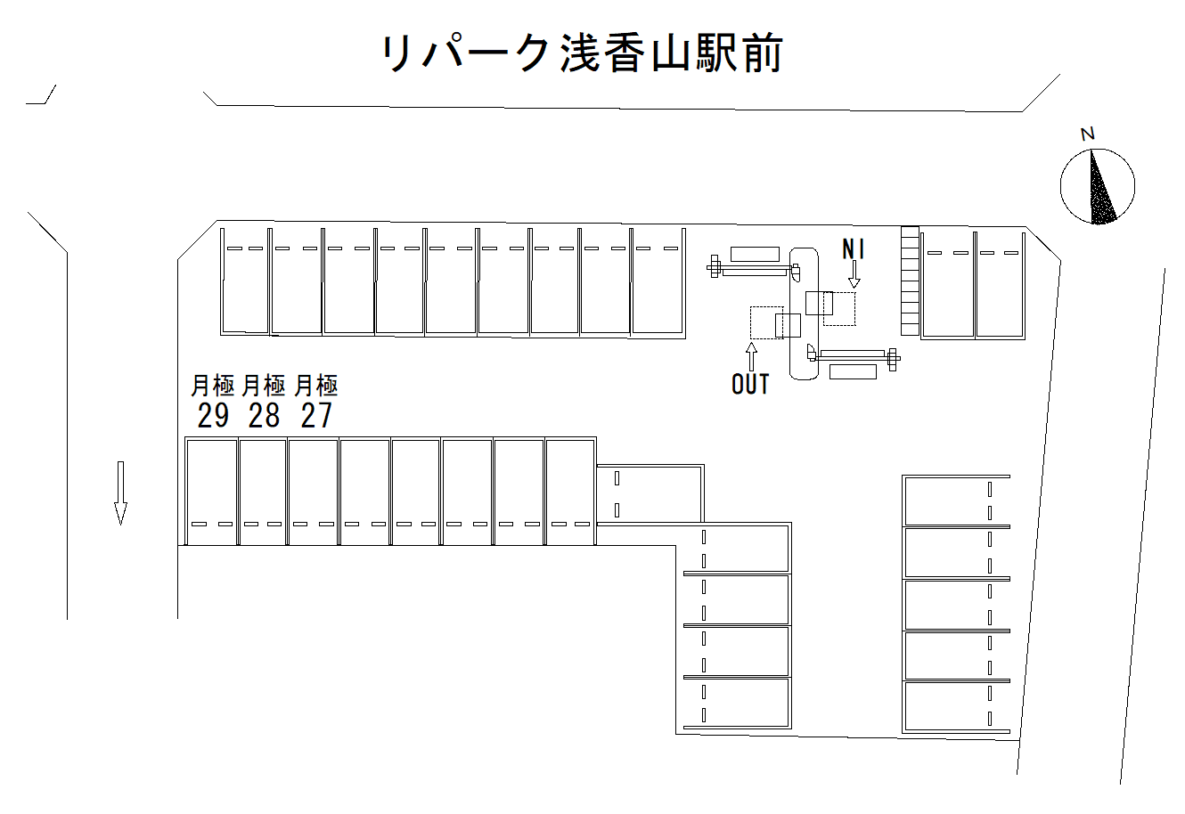 浅香山駅前の駐車配置図