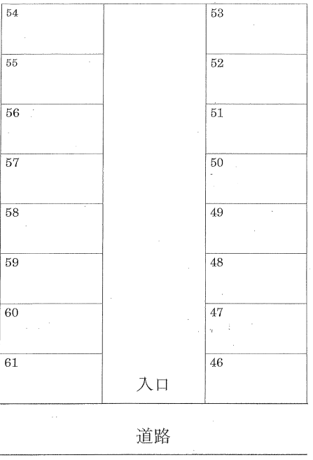 学生会館 Uni E’meal つくば春日（敷地外駐車場）の駐車配置図